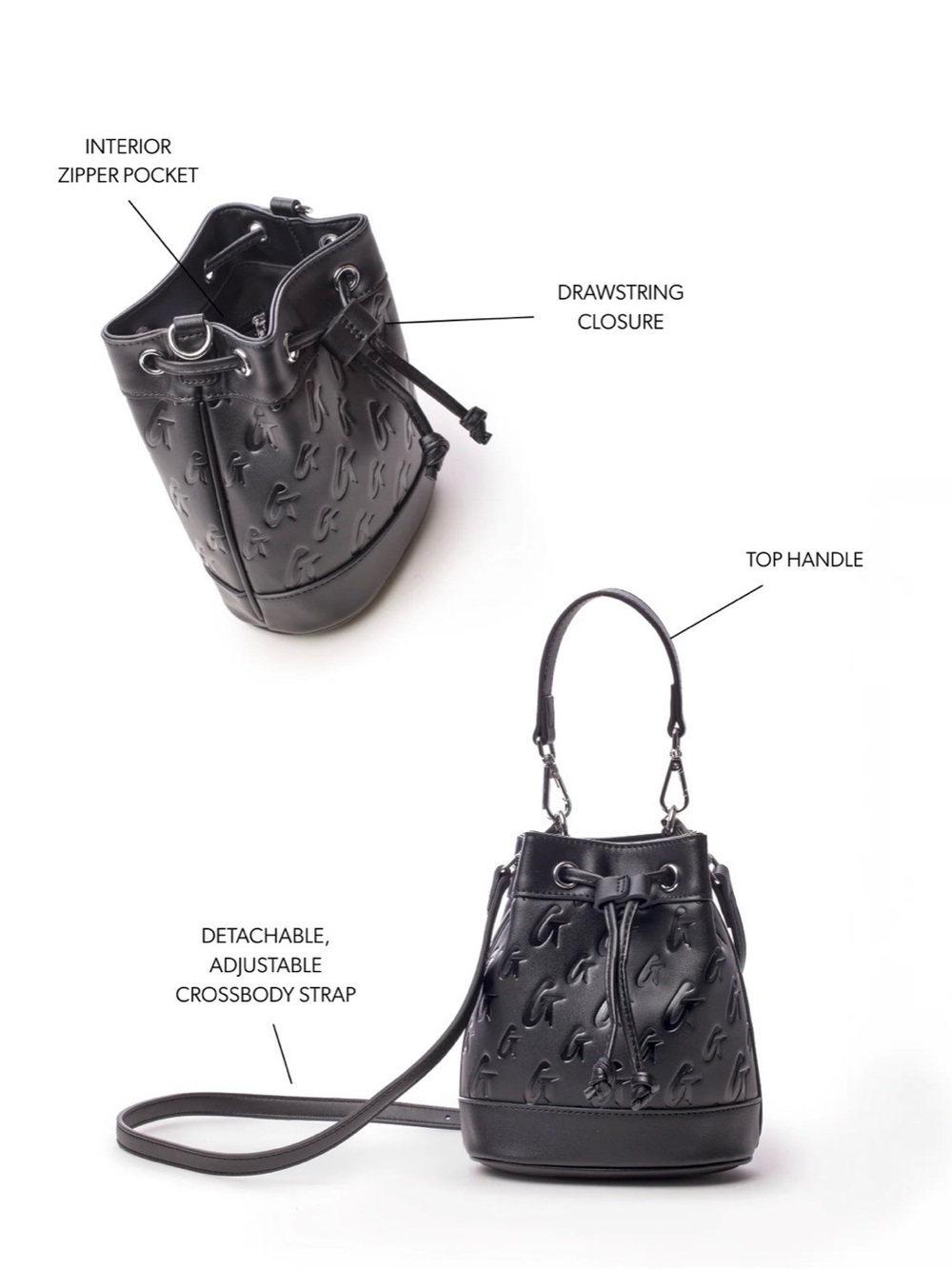 Glam-Aholic MINI MONOGRAM BUCKET BAG - Picture 4 of 5